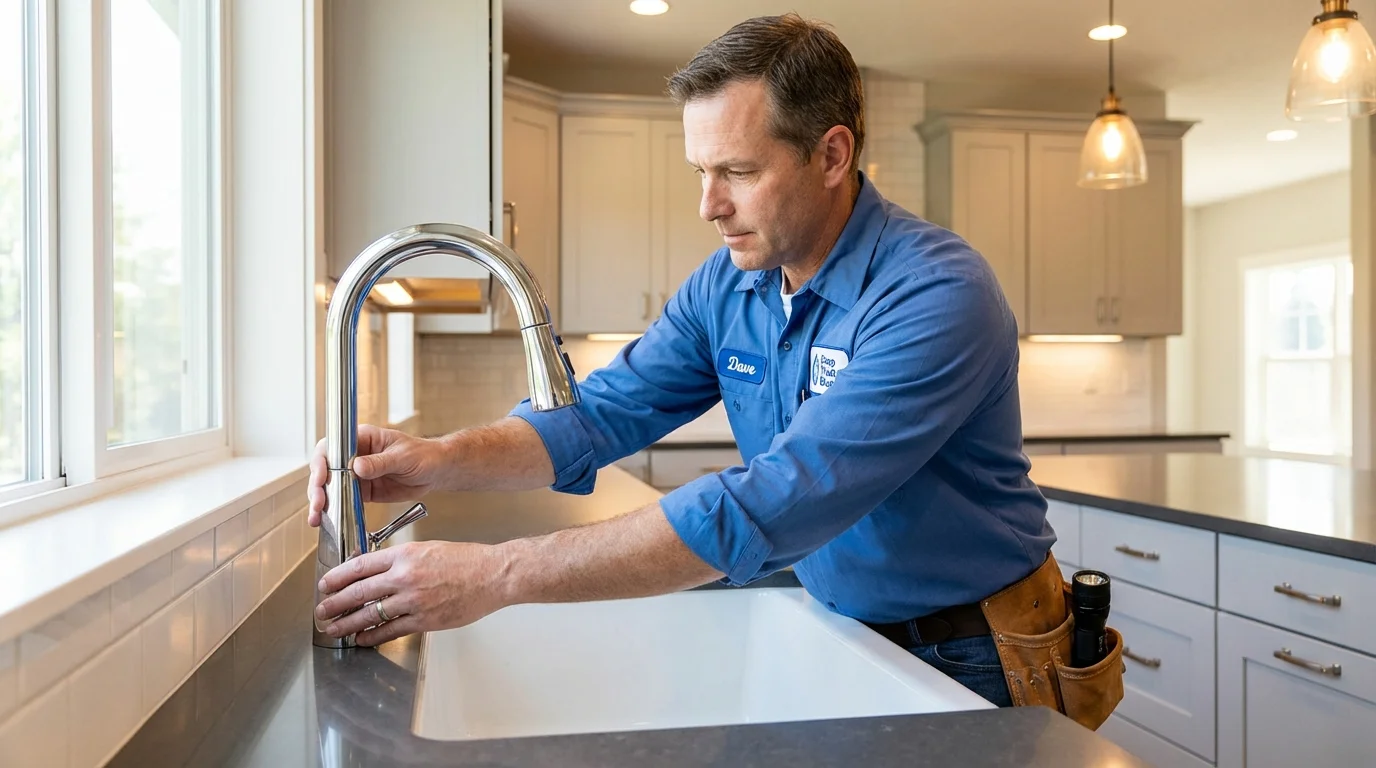 Kitchen faucet installation by Johns Plumbing LLC in Hebron